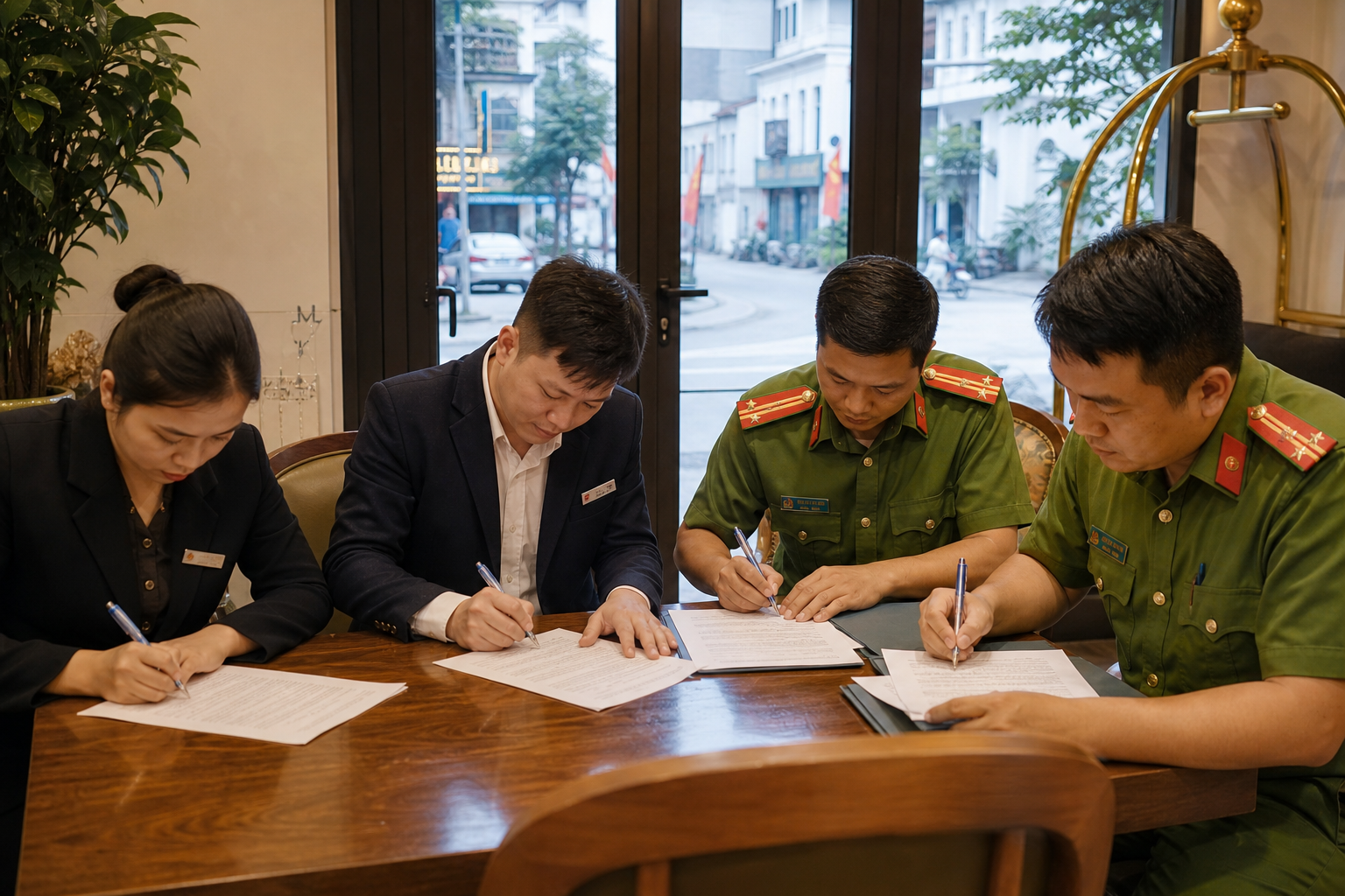 Signing a commitment not to use drugs