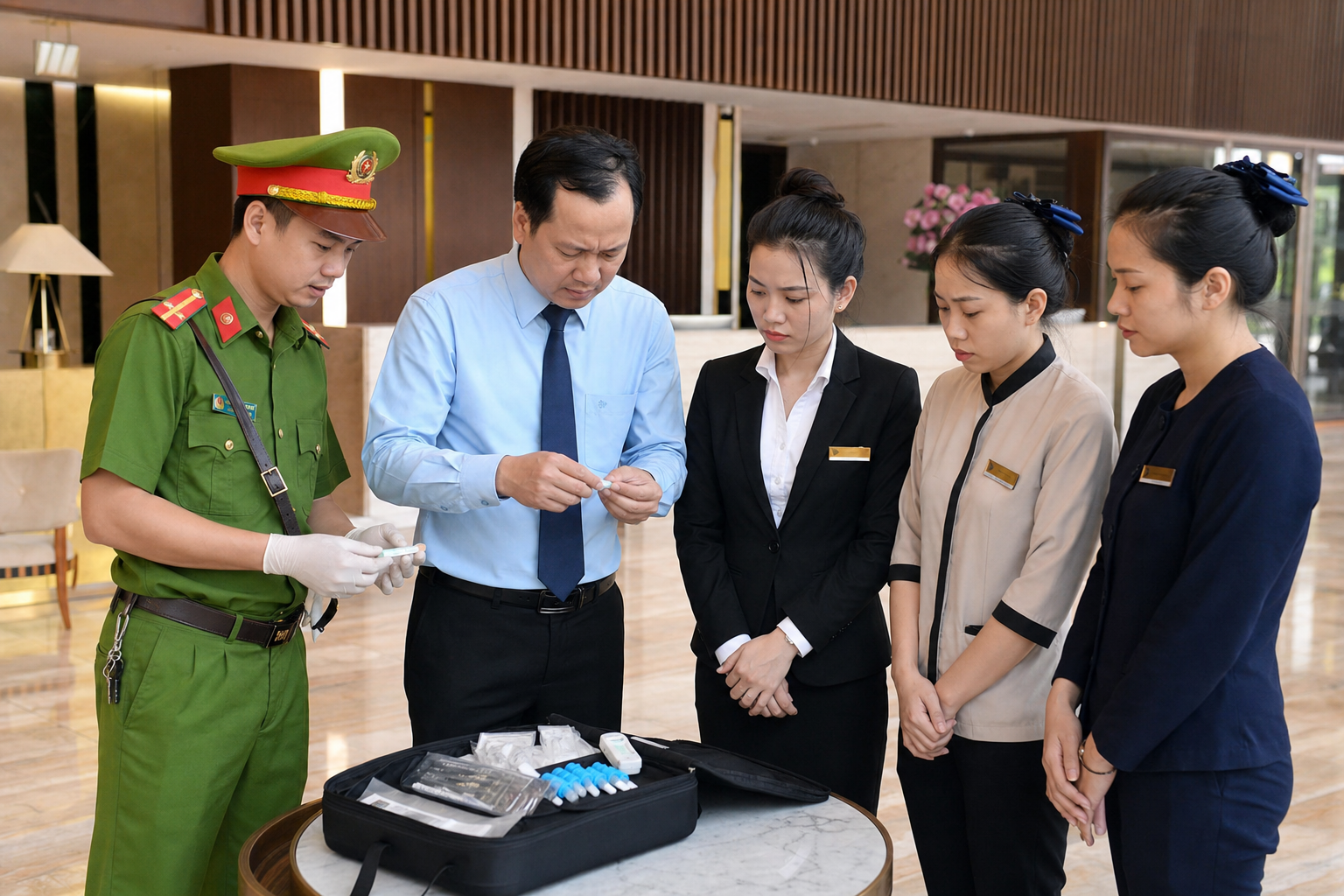 Drug testing at accommodation facilities
